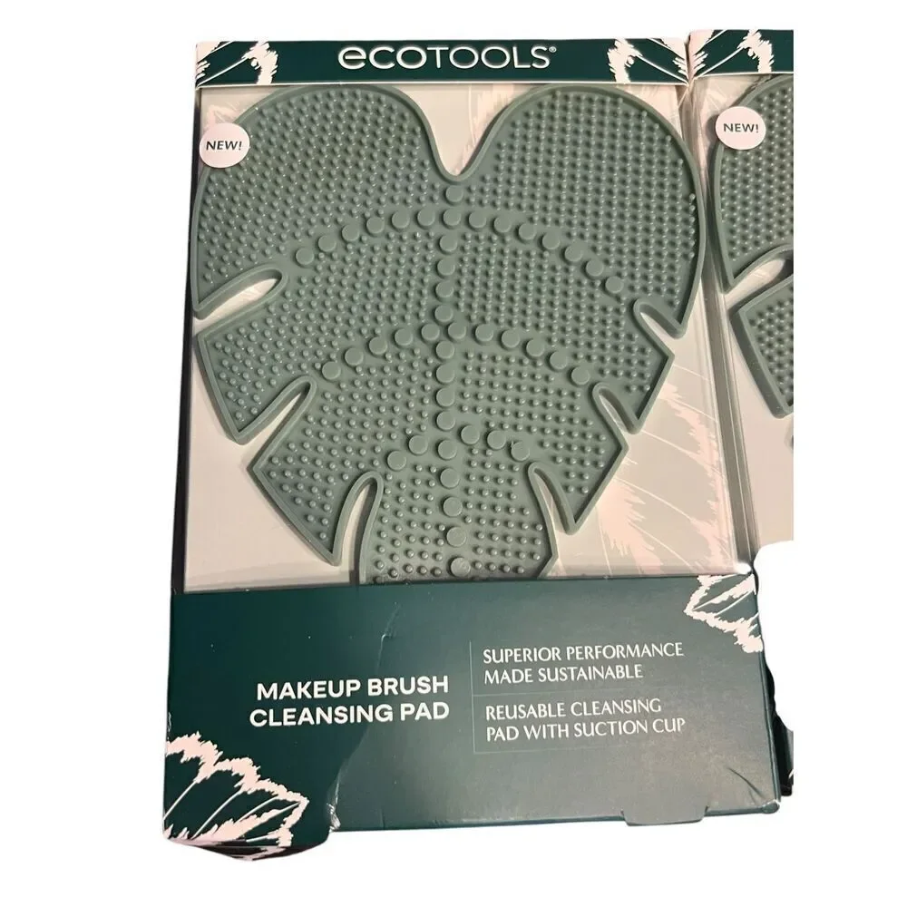 2 EcoTools Makeup Brush Cleansing Pad Cleaner Mat For One Size Green palm leaf